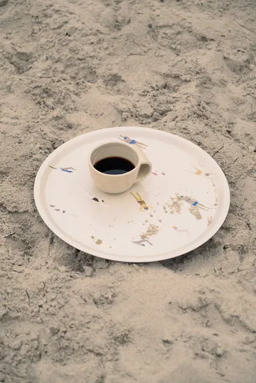 Swimmers 托盘 Ø38 cm - 米色 - Fine Little Day