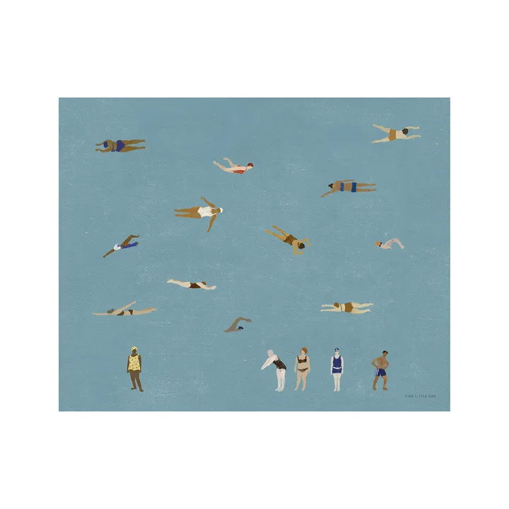 游泳者Swimmers主题海报 - 蓝色_40x50cm - Fine Little Day