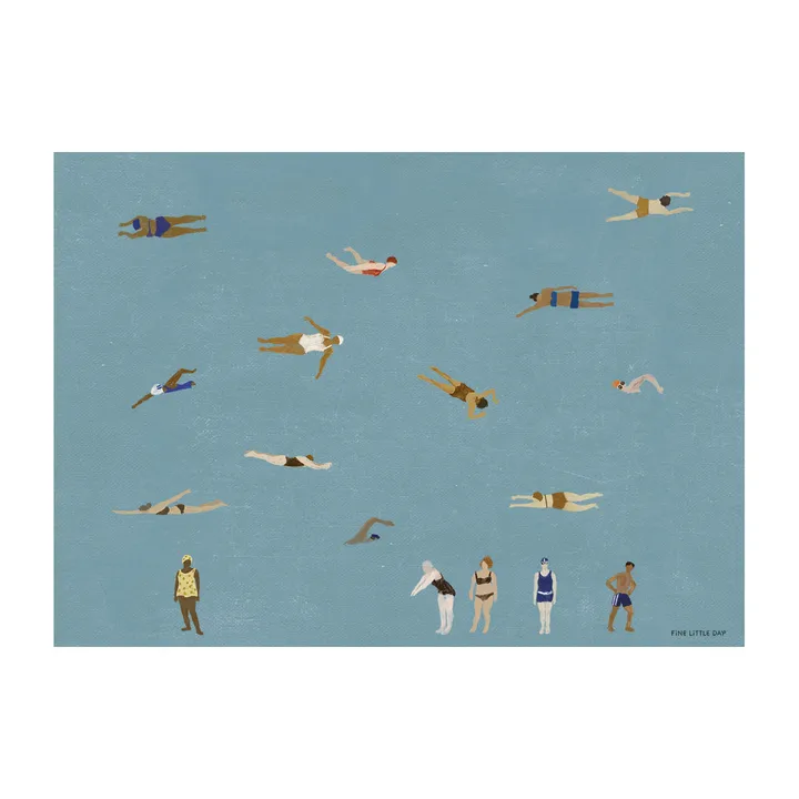游泳者Swimmers主题海报 - 蓝色_50x70cm - Fine Little Day