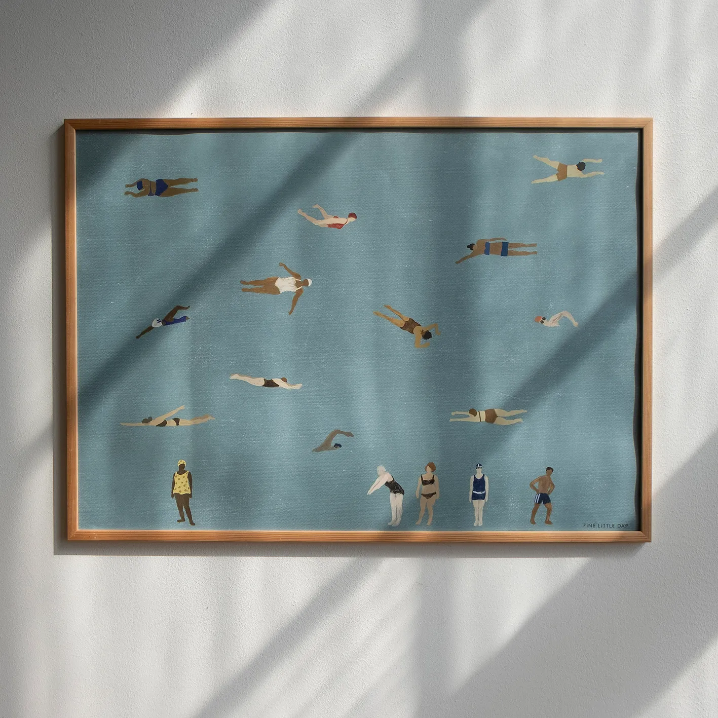 游泳者Swimmers主题海报, 蓝色_50x70cm Fine Little Day