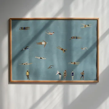 游泳者Swimmers主题海报 - 蓝色_50x70cm - Fine Little Day
