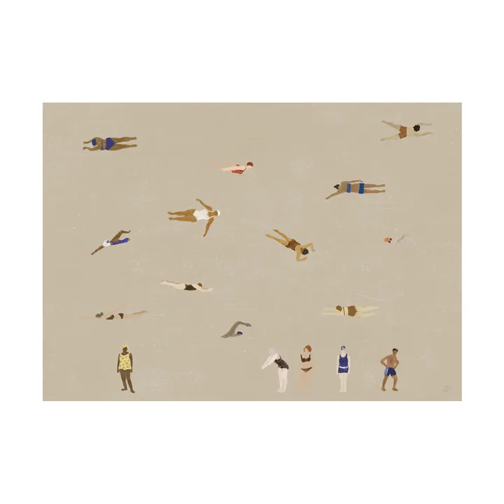 游泳者Swimmers主题海报 - 米色_50x70cm - Fine Little Day