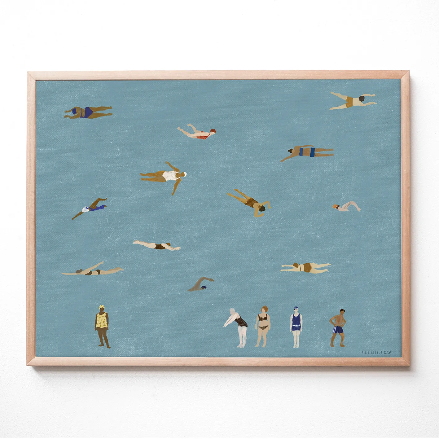 游泳者Swimmers主题海报, Blue, 40x50 cm Fine Little Day