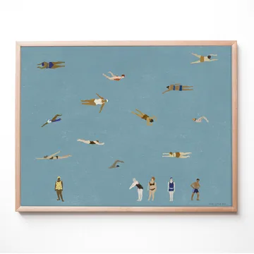 游泳者Swimmers主题海报 - Blue, 40x50 cm - Fine Little Day