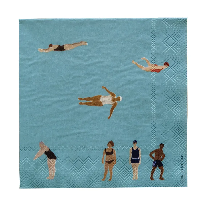 游泳者Swimmers图案餐巾纸_33x33cm_25包装 - 彩色 - Fine Little Day
