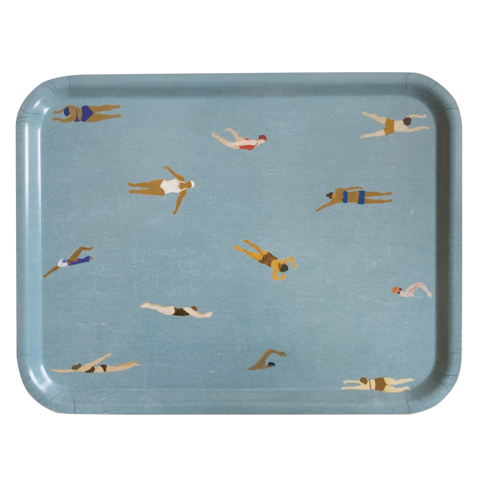 游泳者Swimmers托盘_33x43cm, 蓝色 Fine Little Day