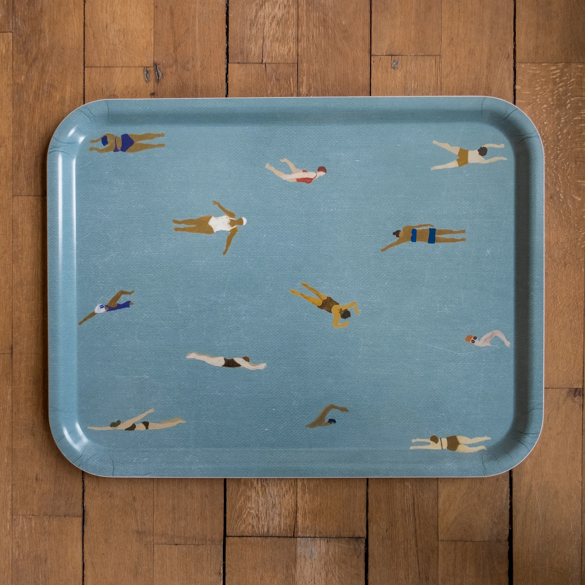 游泳者Swimmers托盘_33x43cm, 蓝色 Fine Little Day