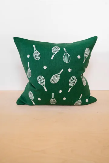 Tennis racket 靠枕套 48x48 cm - 绿色 - Fine Little Day