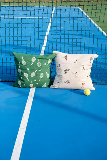 Tennis racket 靠枕套 48x48 cm - 绿色 - Fine Little Day