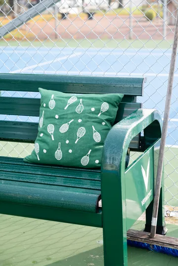 网球拍Tennis racket坐垫套_48x48cm - 绿色 - Fine Little Day
