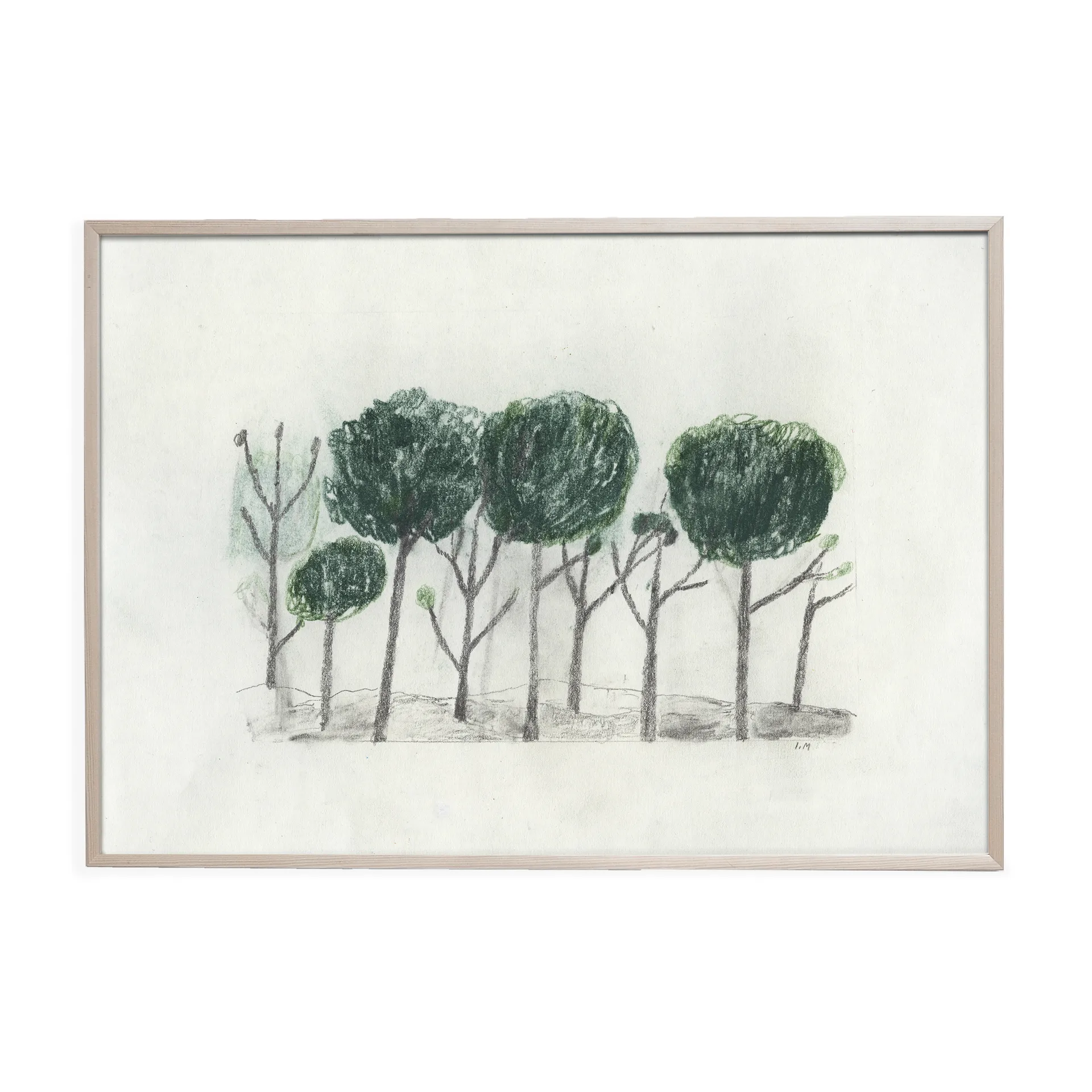 Trees 海报 50x70 cm, 黑色配米白色 Fine Little Day