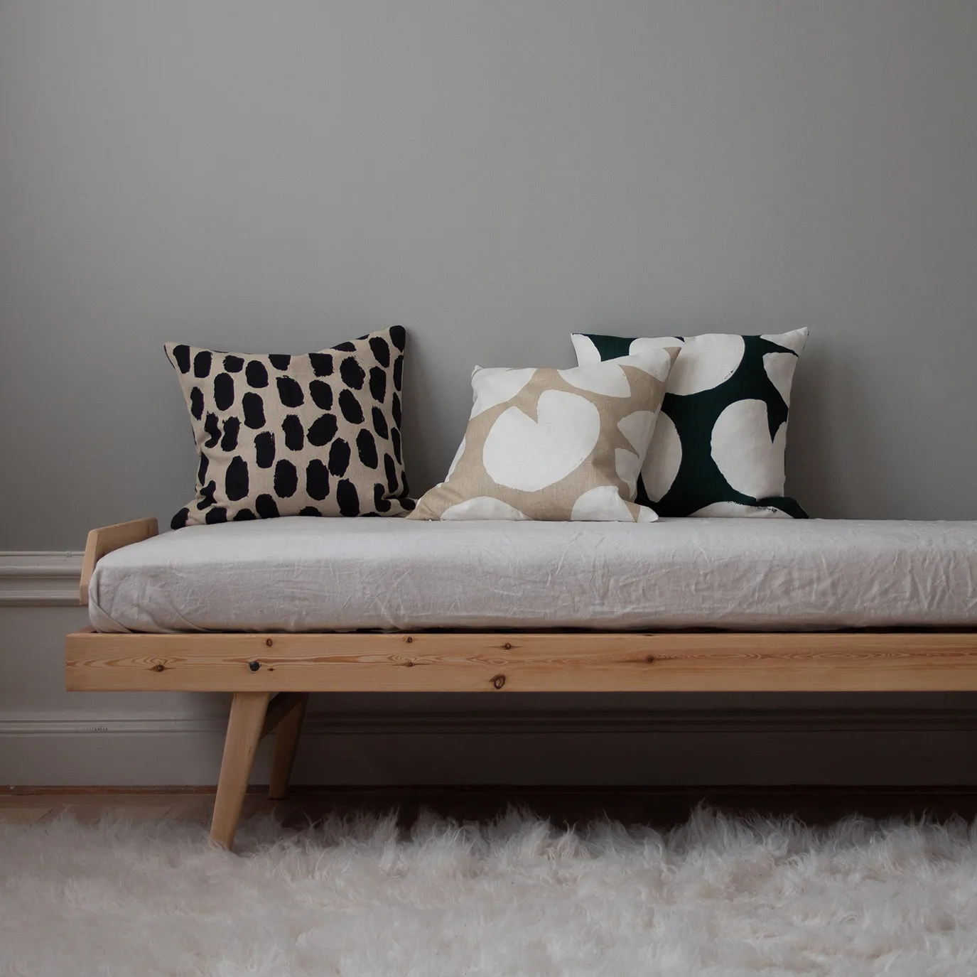 Water lilies 靠枕套, 米色-白色 Fine Little Day