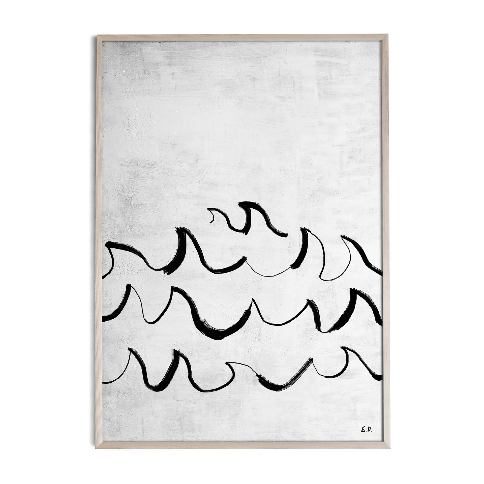 Wave 海报 50x70 cm, 黑色配白色 Fine Little Day