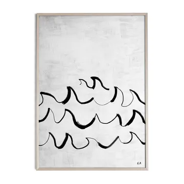 Wave 海报 50x70 cm - 黑色配白色 - Fine Little Day