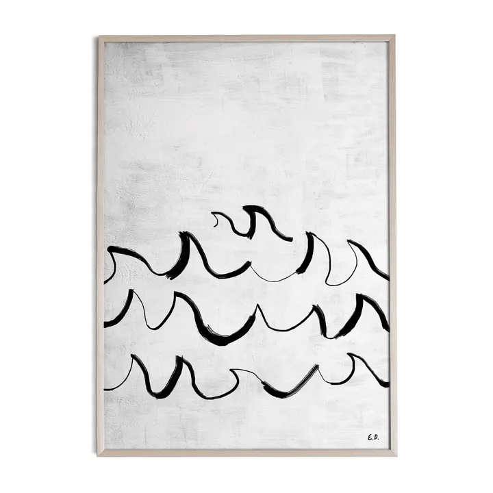 Wave 海报 50x70 cm - 黑色配白色 - Fine Little Day
