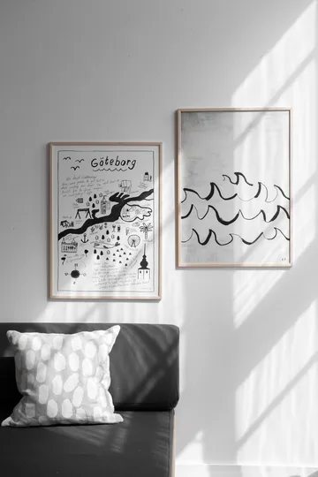 Wave 海报 50x70 cm - 黑色配白色 - Fine Little Day