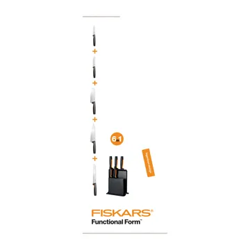 Functional Form 塑料刀架含5把刀 - 6件套 - Fiskars