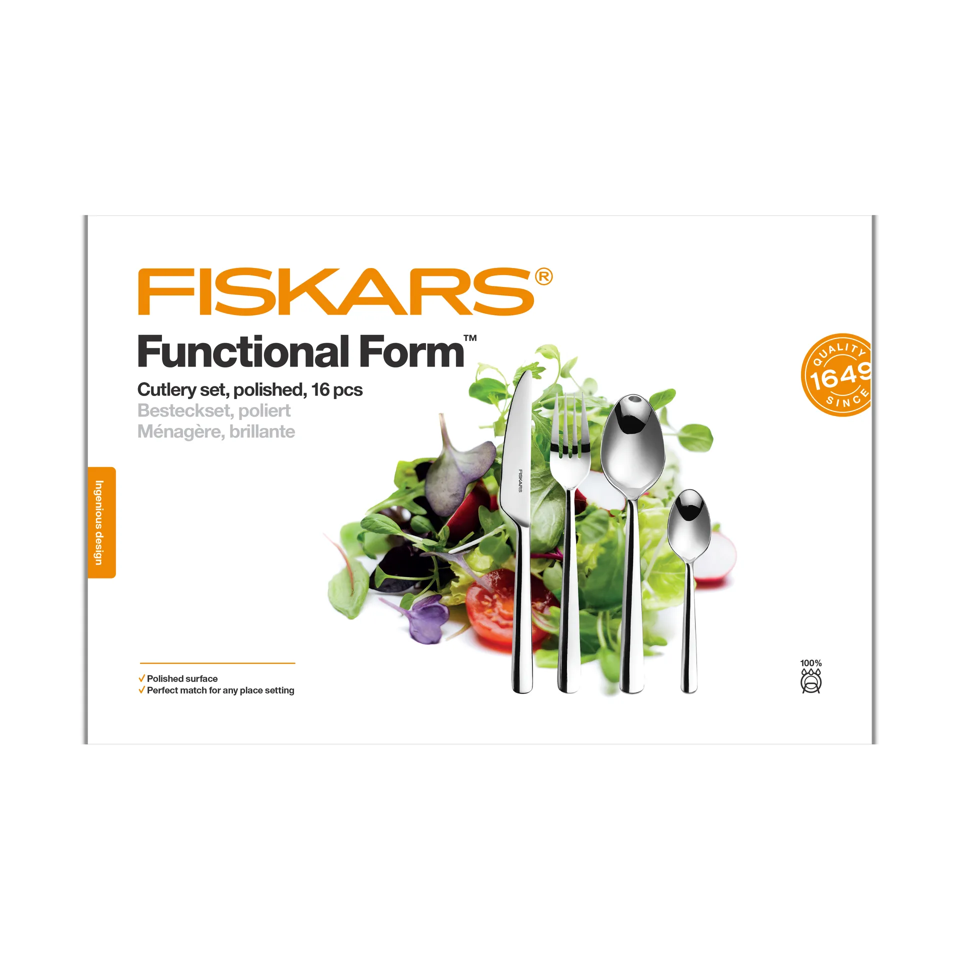 Functional Form 刀叉勺 smooth, 16 pieces Fiskars