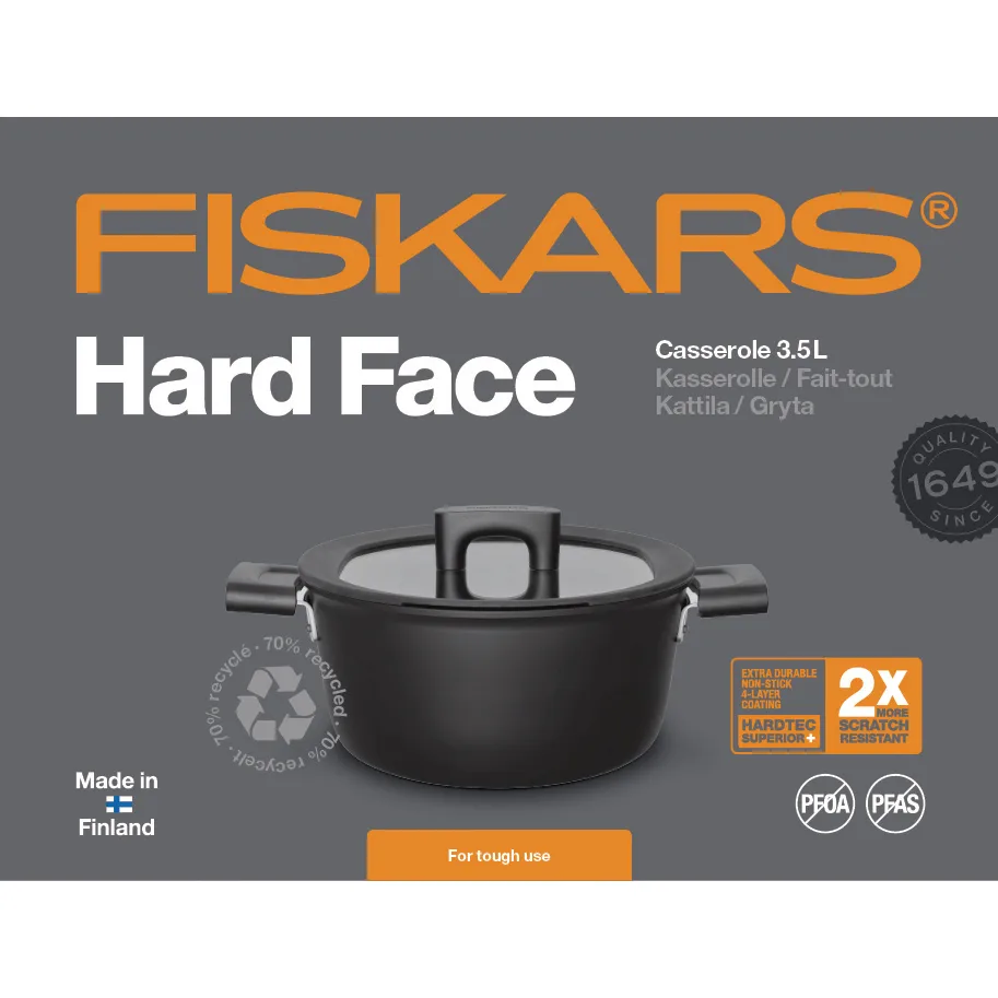 Hard Face 砂锅  （含盖子）, 3.5 l Fiskars
