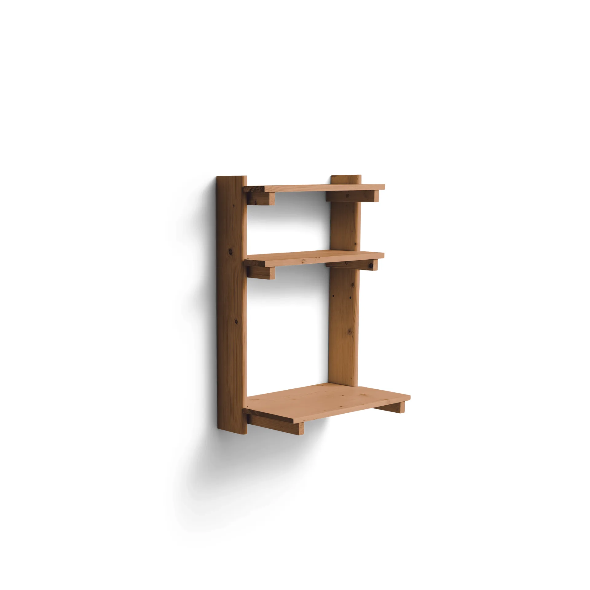 Beam 横梁 带书桌办公置物架, 深棕色松木_60x90.5x40cm Form & Refine