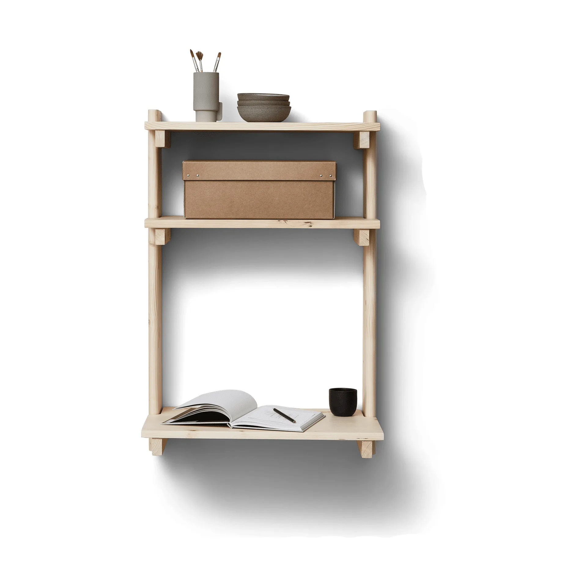 Beam wall 架子 with desk, Pinewood Form & Refine