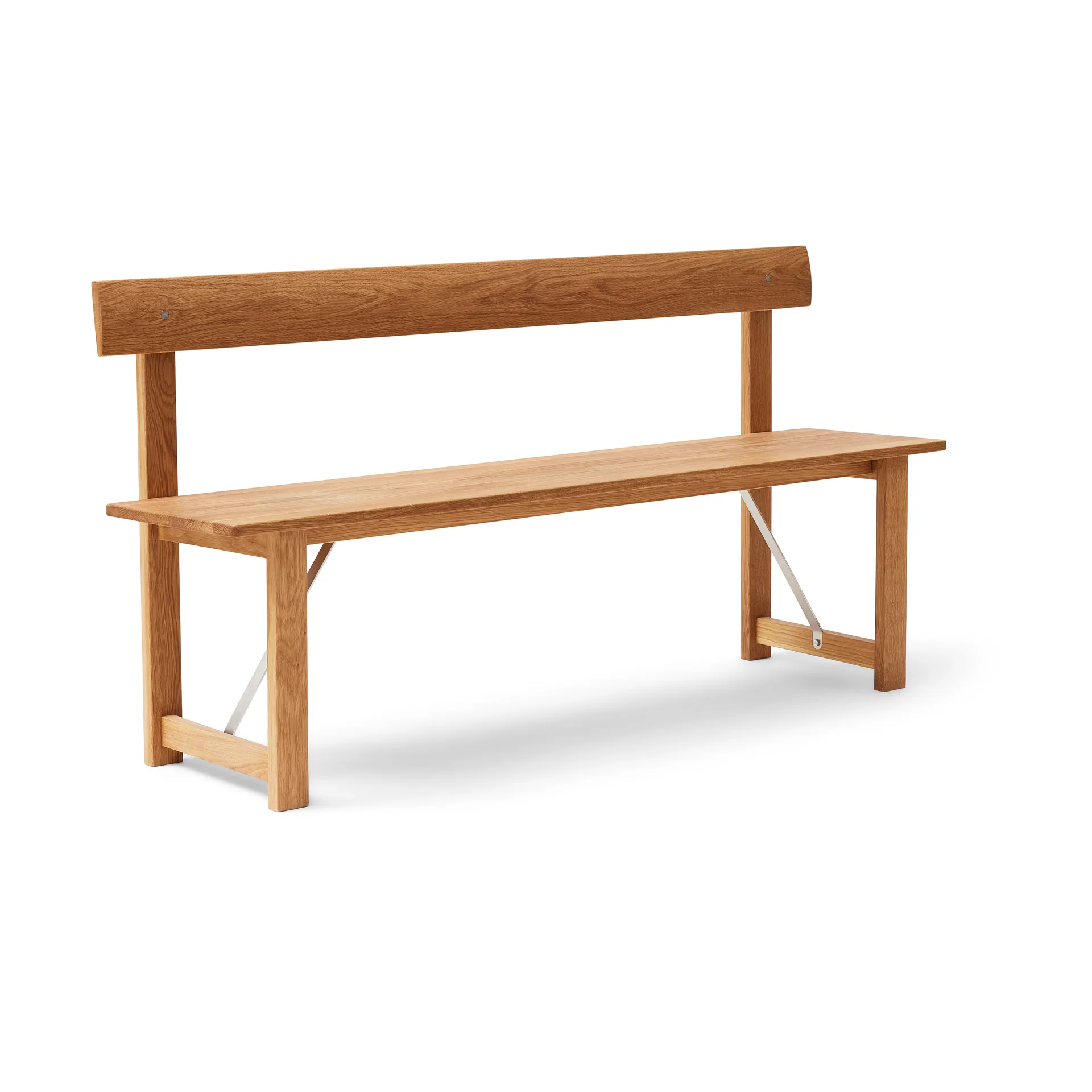 Position 长椅 155 cm, 自然木色-steel Form & Refine