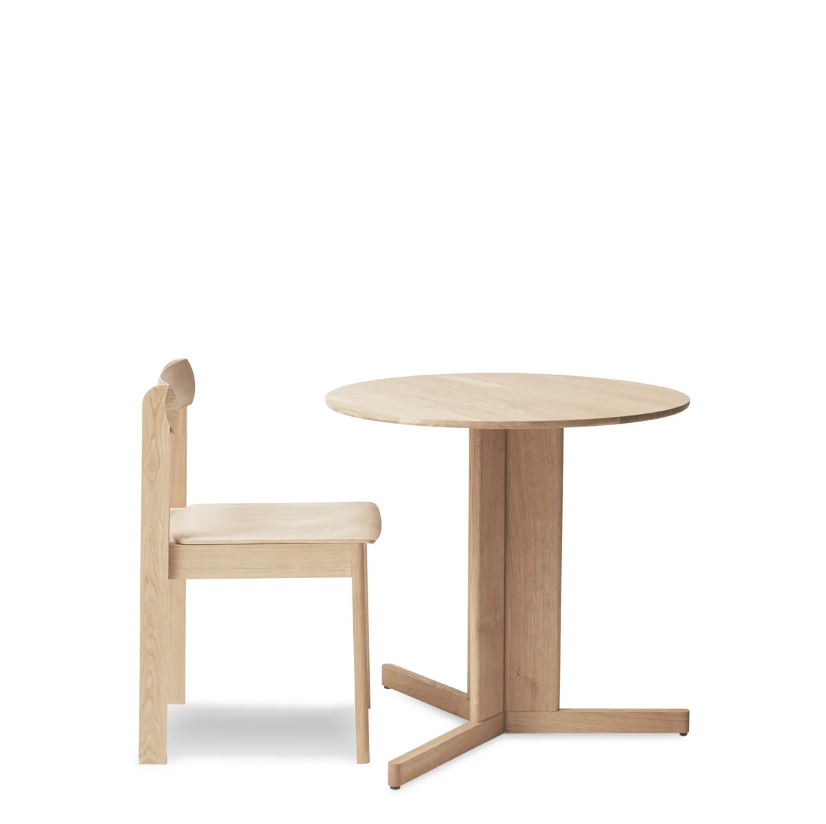 Trefoil 餐桌 Ø75cm, 白橡木 Form & Refine
