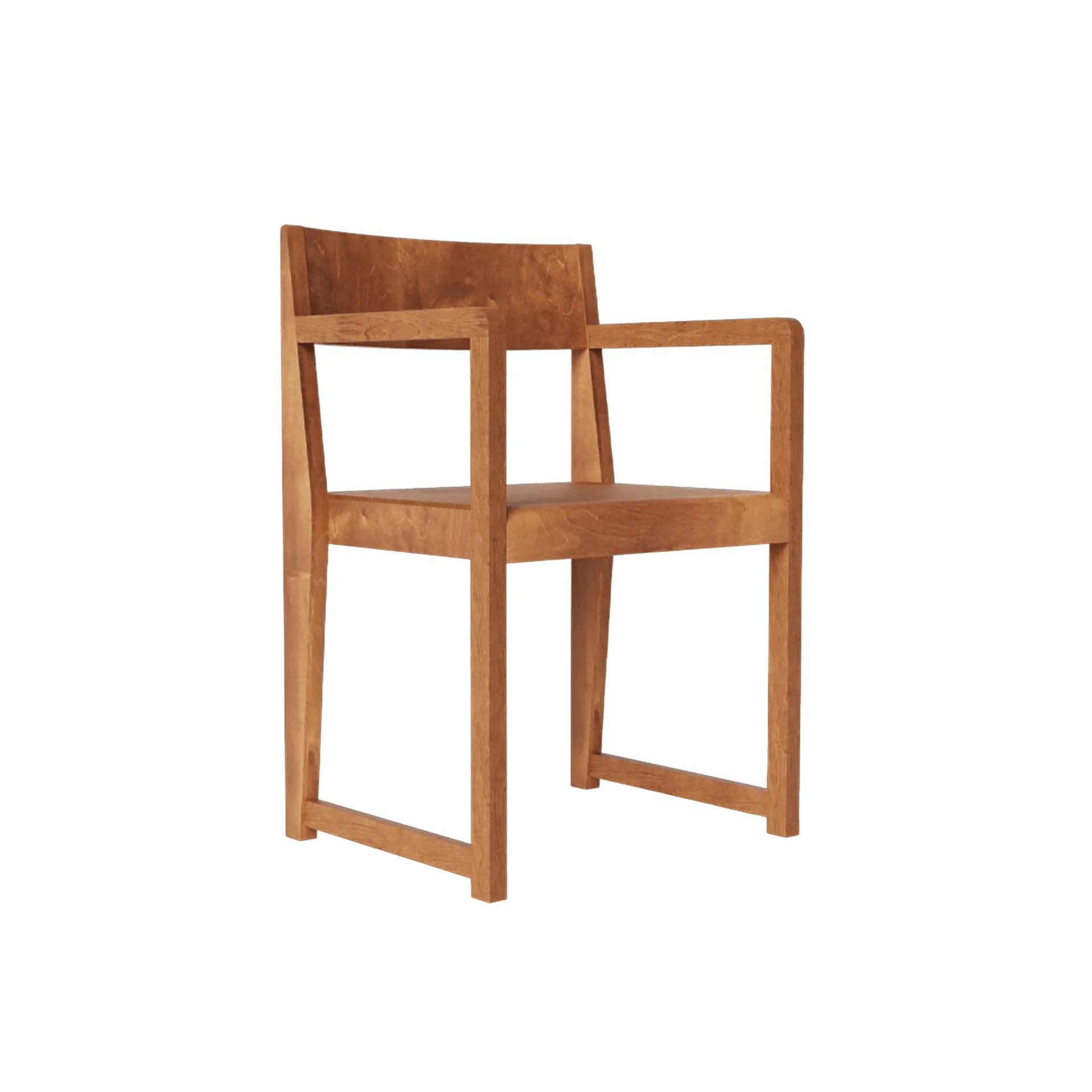 Armrest Chair 01 扶手椅, 深棕色桦木 FRAMA