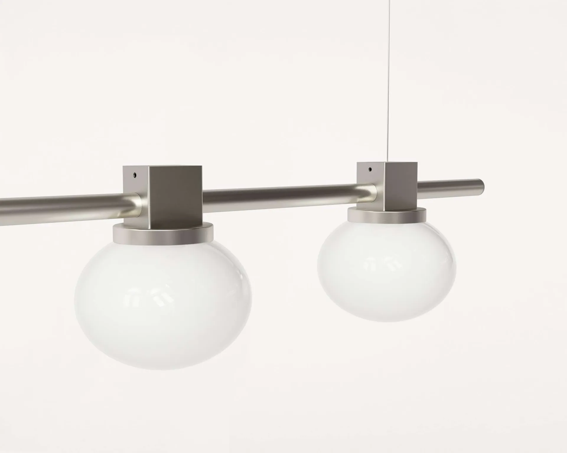 Ovoid Pendant Light Quadruple 吊灯, 不锈钢，乳白玻璃 FRAMA