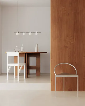 Ovoid Pendant Light Quadruple 吊灯 - 不锈钢，乳白玻璃 - FRAMA