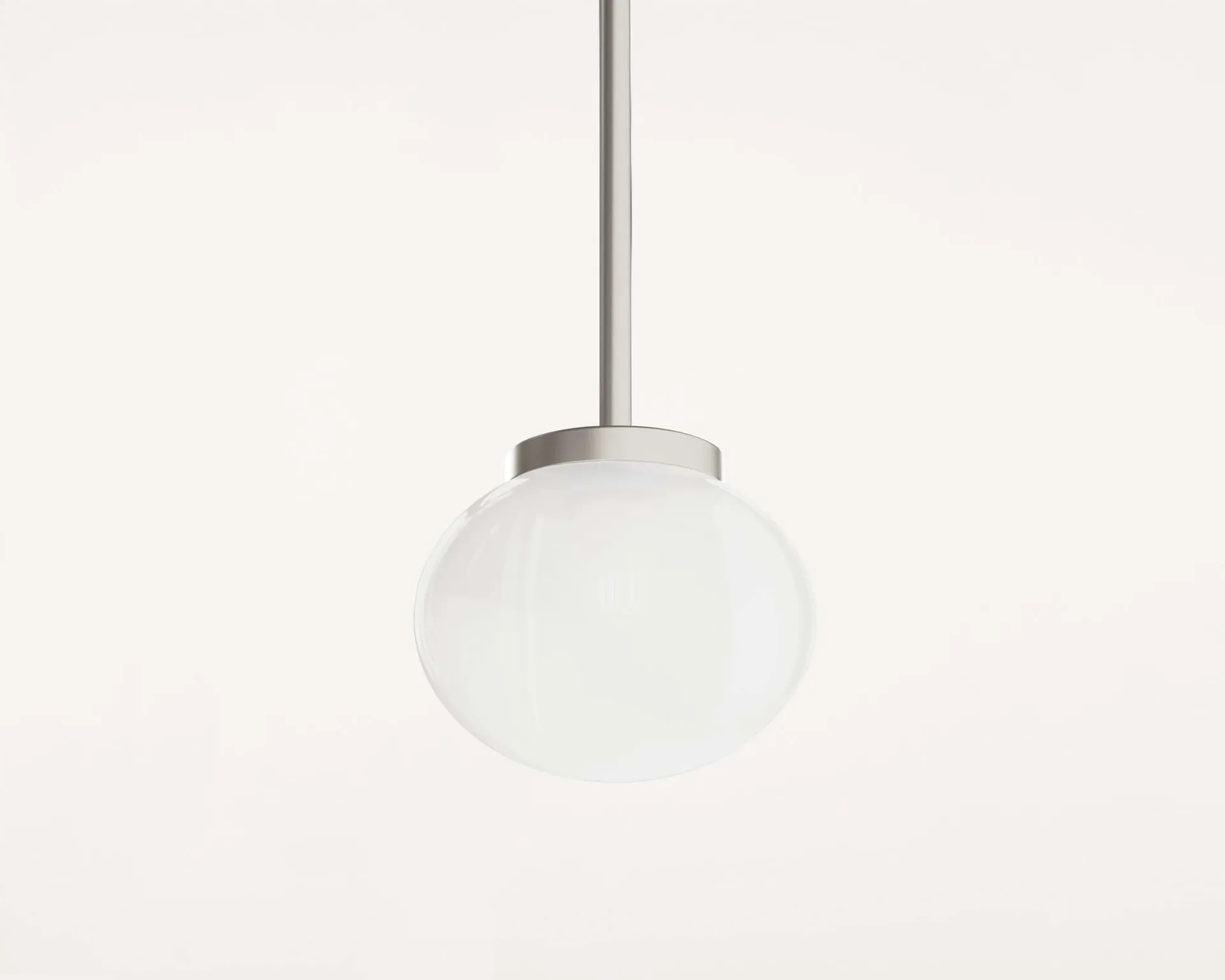Ovoid Pendant Light Single 吊灯, 不锈钢，乳白玻璃 FRAMA