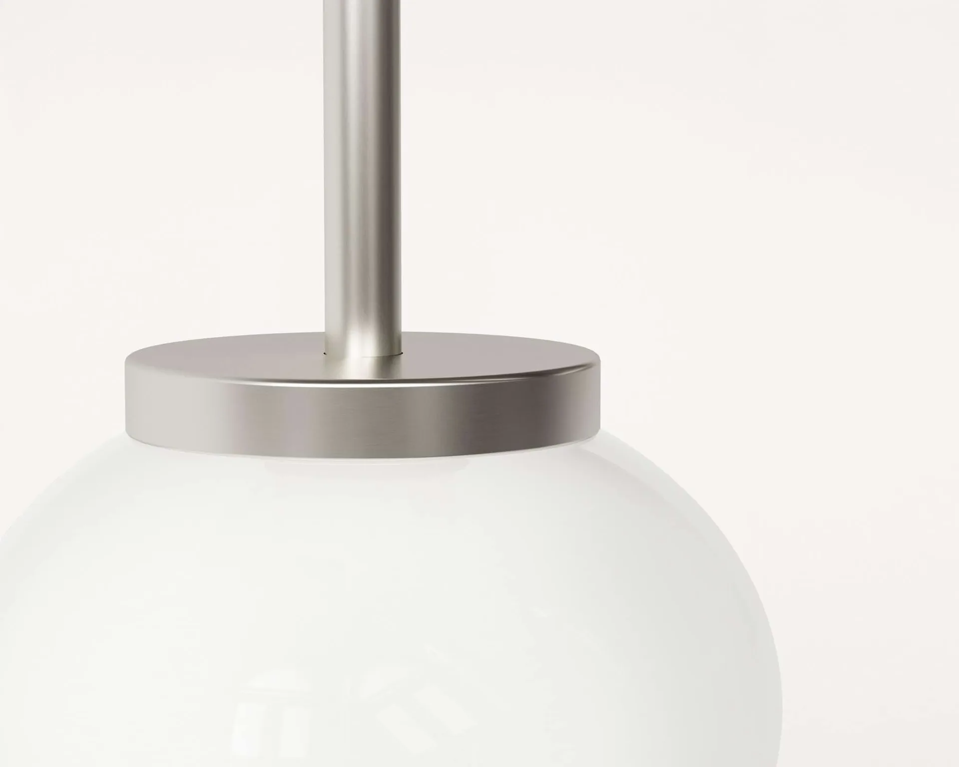 Ovoid Pendant Light Single 吊灯, 不锈钢，乳白玻璃 FRAMA