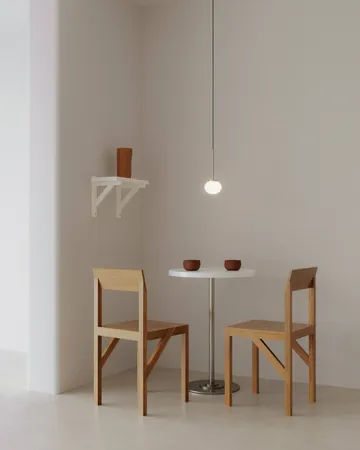 Ovoid Pendant Light Single 吊灯 - 不锈钢，乳白玻璃 - FRAMA