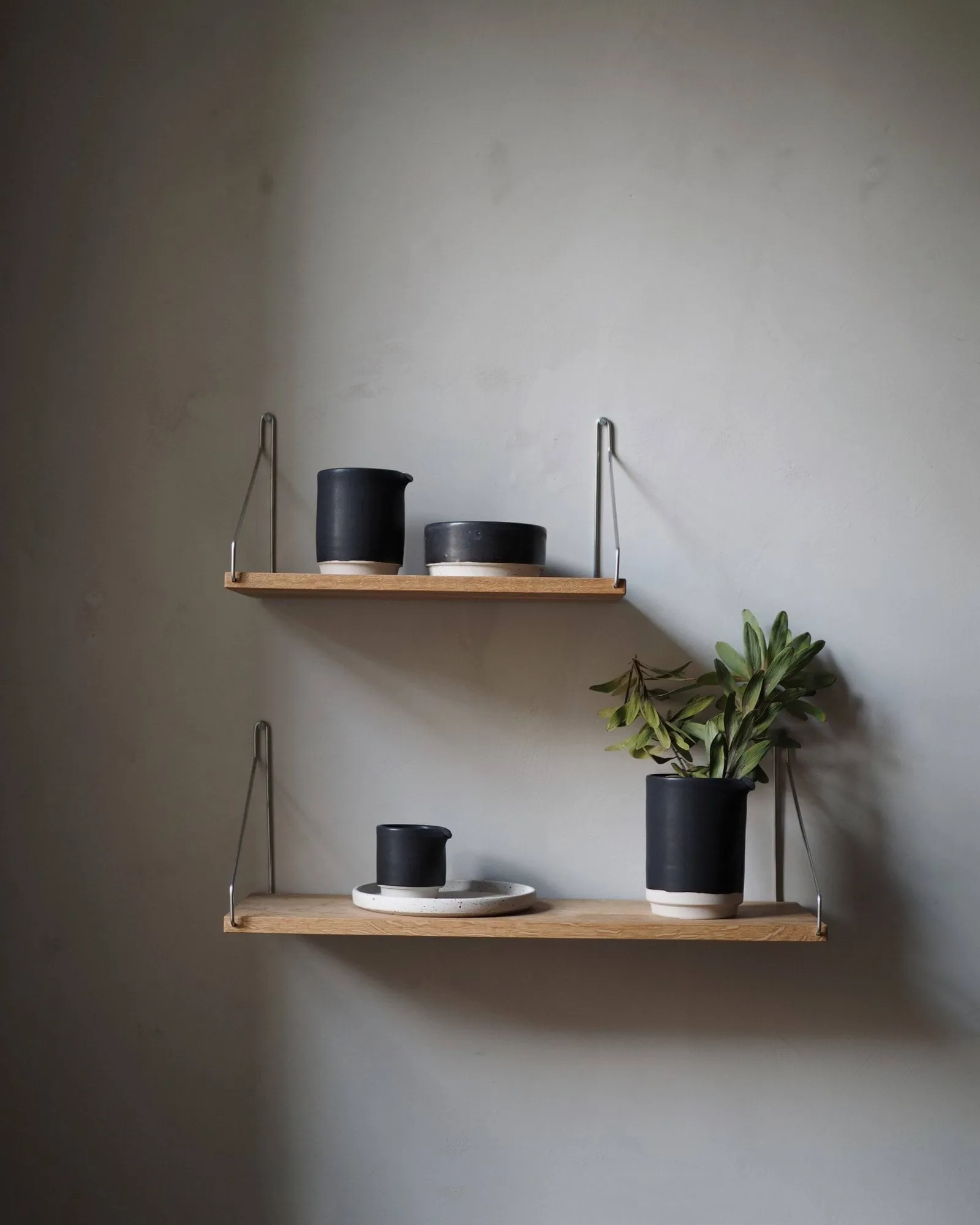 Single Shelf 壁架, 橡木-黑色, 60x20 cm FRAMA