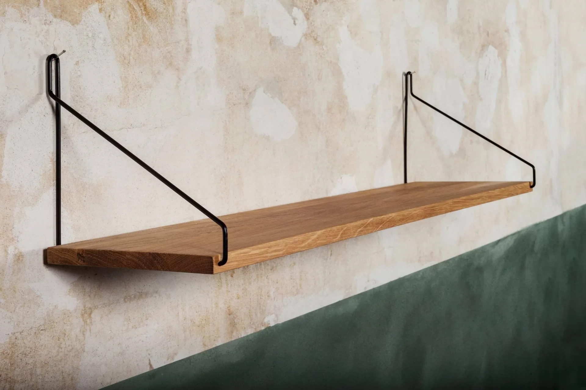 Single Shelf 壁架, 橡木-黑色, 80x20 cm FRAMA