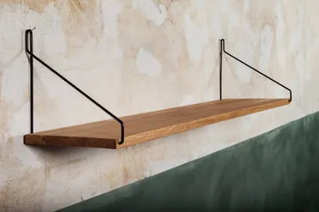 Single Shelf 壁架 - 橡木-黑色, 80x20 cm - FRAMA