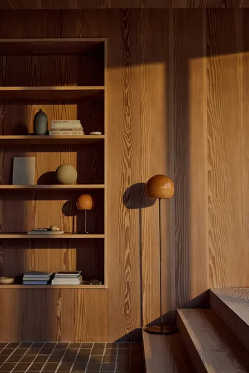 Ball 球形玻璃金属落地灯 - 琥珀色_130cm - Frandsen
