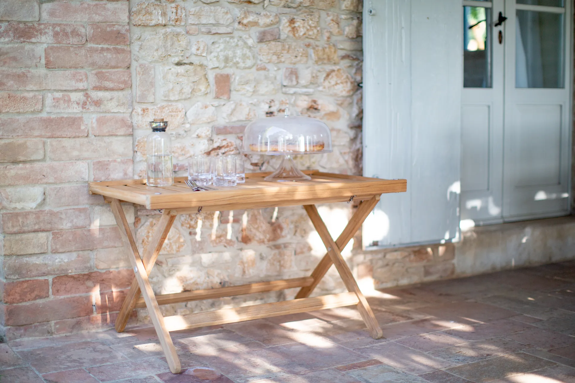 60 托盘 桌子, Teak, 59x94 cm Fri Form