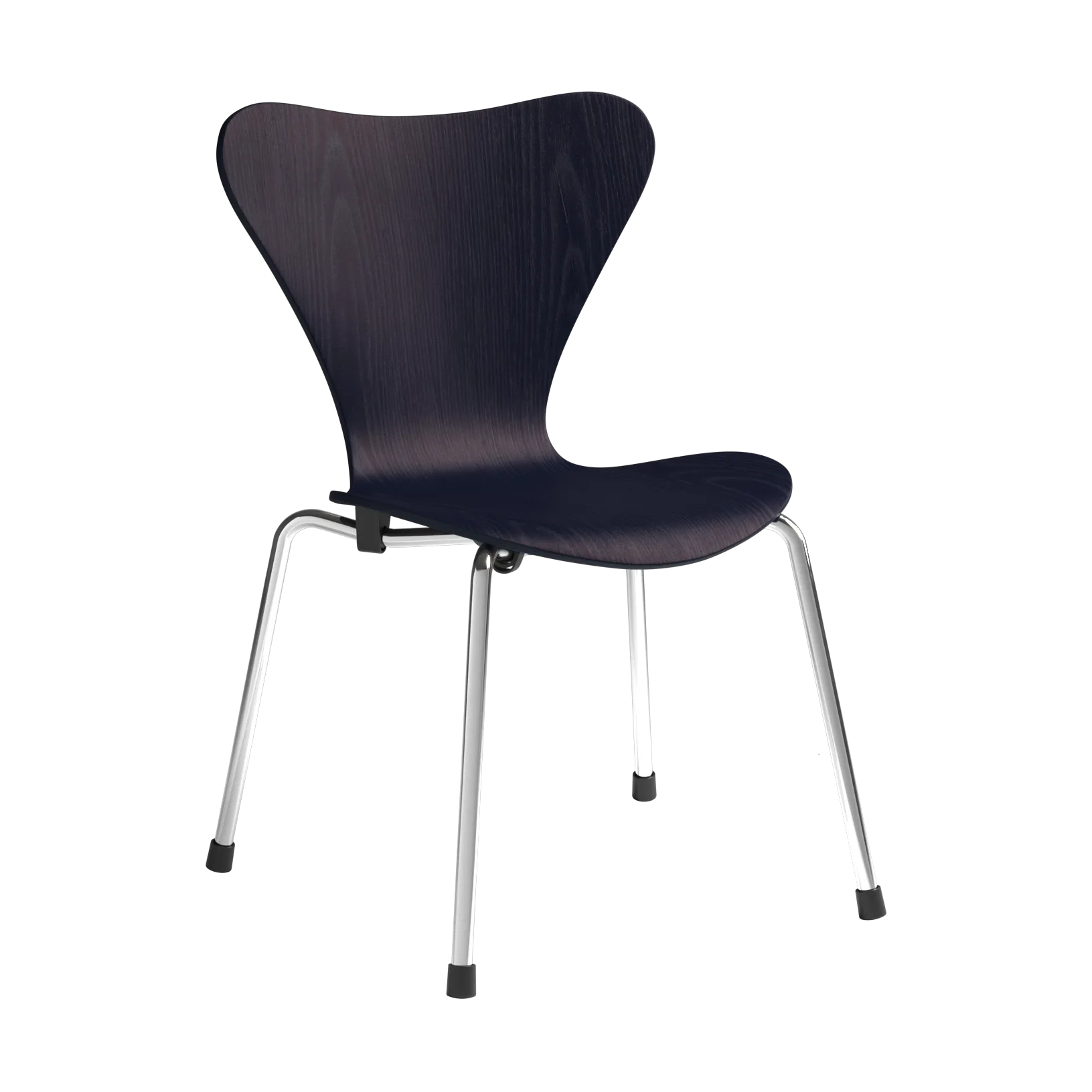 3177 Series 7 儿童椅子, Midnight blue painted ash-铬色 Fritz Hansen
