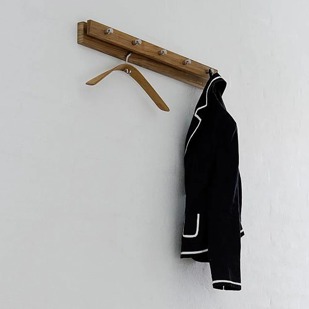 Cutter 北欧简约风格衣帽挂架, 橡木色_黑色-stained_7个把手 Fritz Hansen
