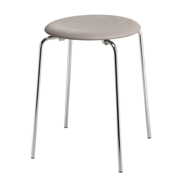 Dot stool leather 凳子 - Lava 灰色-chrome - Fritz Hansen