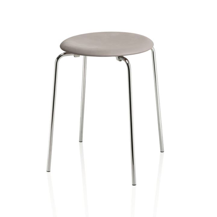 Dot stool leather 凳子, Lava 灰色-chrome Fritz Hansen