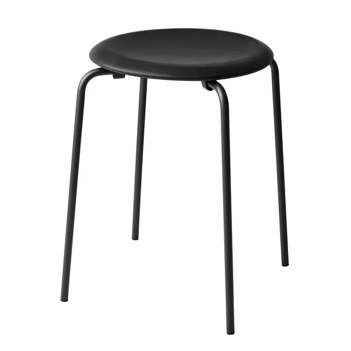 Dot 吧台凳 皮革 - 牛仔黑色 - Fritz Hansen