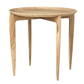 Foldable Tray 桌子 Ø 45 cm - 橡木色 - Fritz Hansen