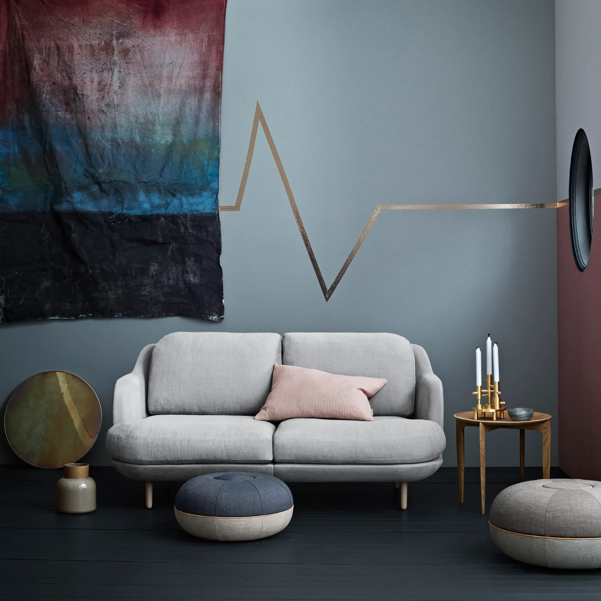 Foldable Tray 桌子 Ø 45 cm, 橡木色 Fritz Hansen
