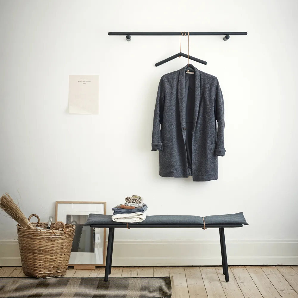 Georg 北欧简约风格长凳, 未处理橡木-incl. beige seat cushion Fritz Hansen