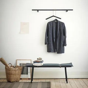 Georg 北欧简约风格长凳 - 未处理橡木-incl. beige seat cushion - Fritz Hansen