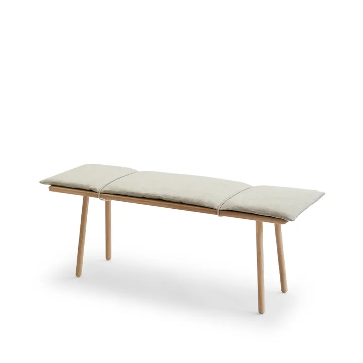 Georg 北欧简约风格长凳 - 未处理橡木-incl. beige seat cushion - Fritz Hansen
