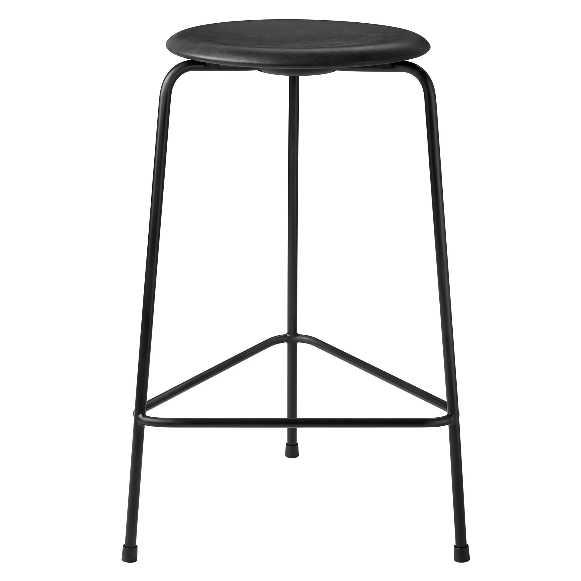 High Dot 吧台凳 皮革, 牛仔黑色 Fritz Hansen