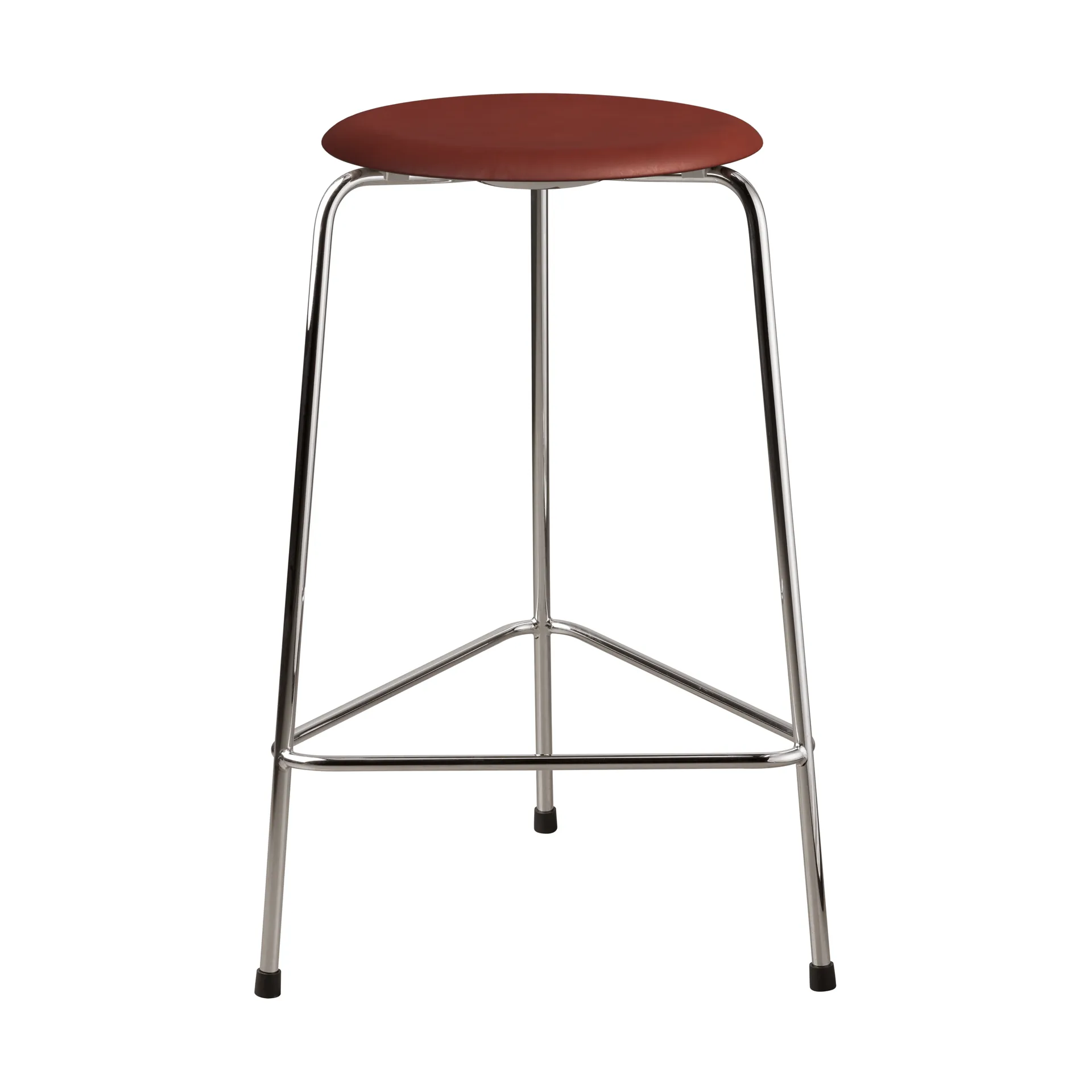 High Dot 吧台凳 皮革, 栗色 Fritz Hansen